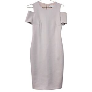 Calvin Klein Dress Women Size 4 Scuba Cold Shoulder Sheath Party Office Midi